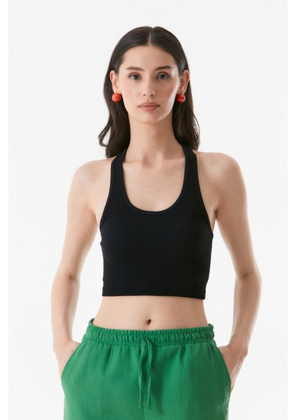 Fitilli Halter Yaka Crop Body