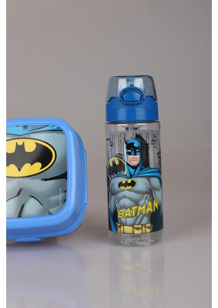 Yeni Sezon Lisanslı Batman Yemek Seti Beslenme Kabı Diş Fırçası Kutusu ve Trıtan Matara 3'lüsü