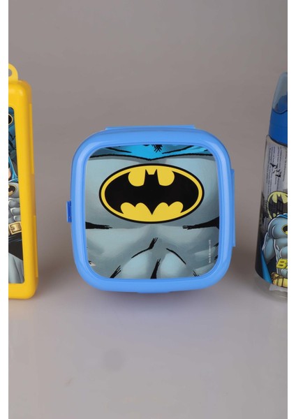 Yeni Sezon Lisanslı Batman Yemek Seti Beslenme Kabı Diş Fırçası Kutusu ve Trıtan Matara 3'lüsü