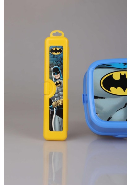 Yeni Sezon Lisanslı Batman Yemek Seti Beslenme Kabı Diş Fırçası Kutusu ve Trıtan Matara 3'lüsü