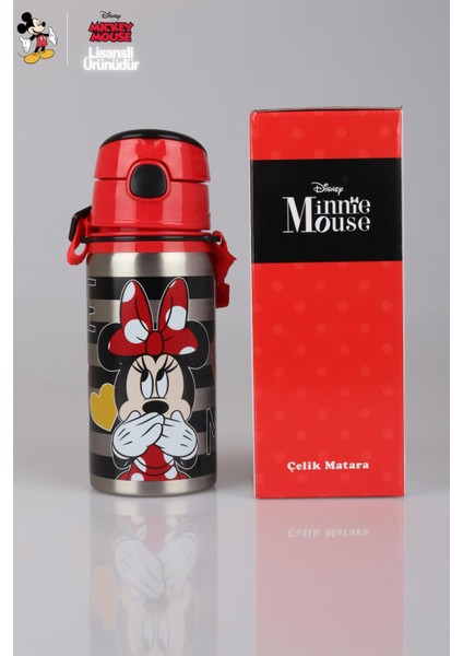 Dekomus Ile Lisanslı Mınnıe Mouse Çelik Matara 500 ml