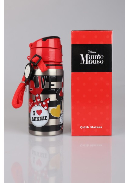 Dekomus Ile Lisanslı Mınnıe Mouse Çelik Matara 500 ml
