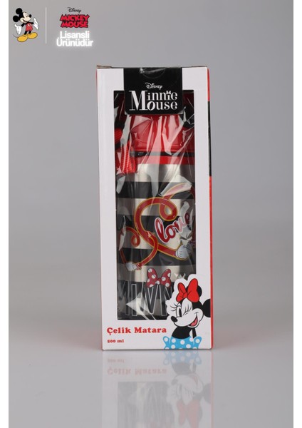 Dekomus Ile Lisanslı Mınnıe Mouse Çelik Matara 500 ml