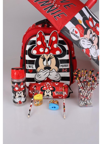 Lisanslı Okul ve Kalem Çantası Ile Şemsiye matara 2 Adet Silgili Kurşun Kalem Kalemtraş Seti fırsatları