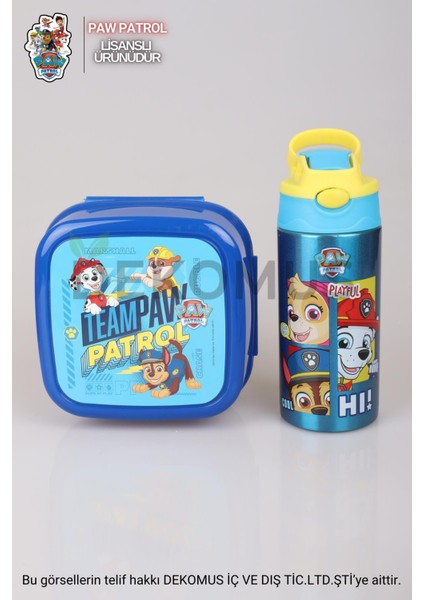 Paw Patrol Dekomus Lisanslı Paw Patrol Çelik Matara 500 ml ve Çift Katlı Beslenme Kabı Seti