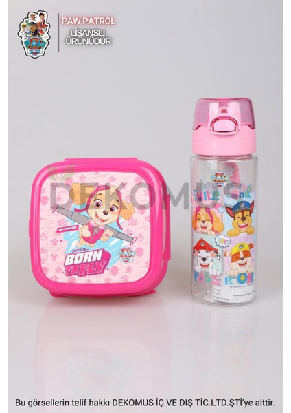 Dekomus Lisanslı Paw Patrol Matara 500 ml ve Çift Katlı Beslenme Kabı Seti