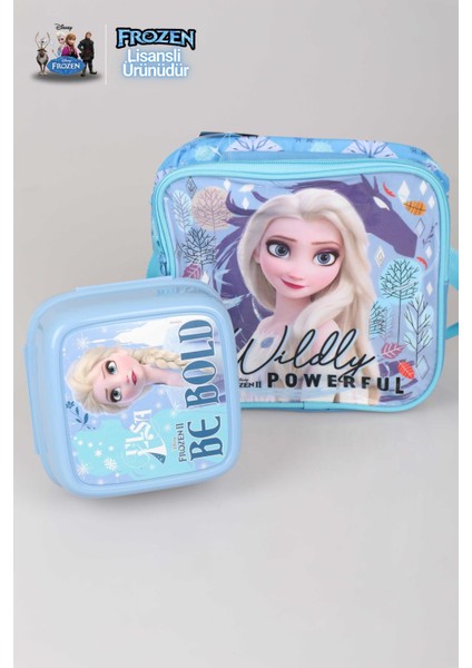 Cool Gırl Lisanslı Frozen Elsa Beslenme Çantası ve Beslenme Kutusu Yemek Seti