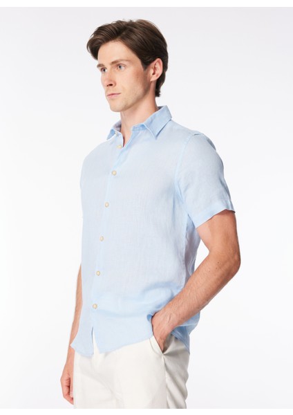 Slim Fit Gömlek Yaka Düz Bej Erkek Gömlek CE914SS Gömlekbej