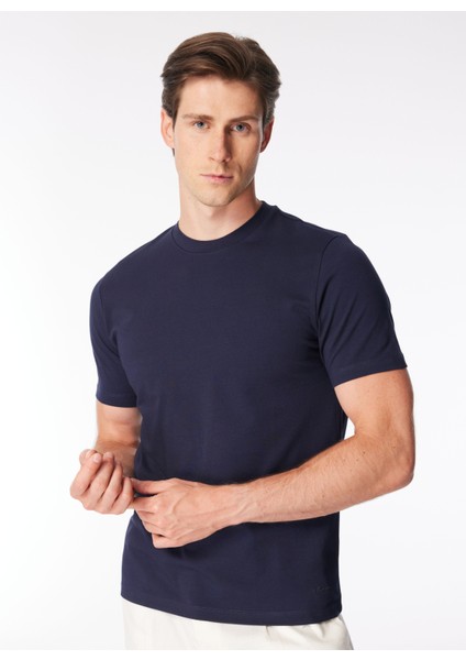 Bisiklet Yaka Düz Lacivert Erkek T-Shirt TE2654SS T-Shirtlacivert