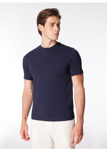 Bisiklet Yaka Düz Lacivert Erkek T-Shirt TE2654SS T-Shirtlacivert modelleri