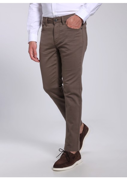 Brooks Brothers Normal Bel Düz Paça Slim Fit Vizon Erkek Pantolon BBFW24MPT001