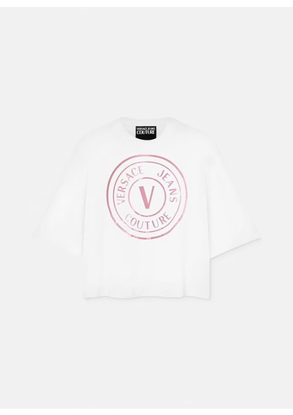 Yuvarlak Yaka Baskılı Beyaz Kadın T-Shirt 76HAHG05 fırsatları