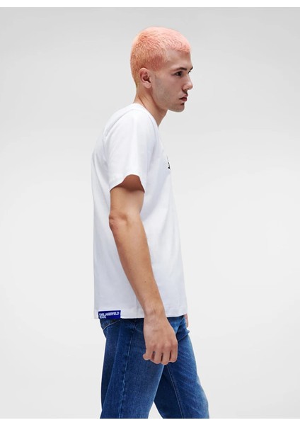Beyaz Erkek T-Shirt 241D1702_KLJ Regular Karl Sslv Tee fırsatları