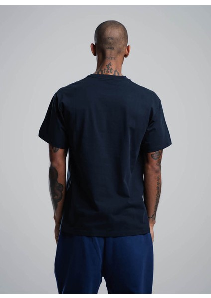 Bisiklet Yaka Lacivert Erkek T-Shirt MYSENJS11/S9-_T-SHIRT Uomo fiyatları