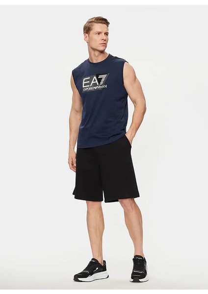 Bisiklet Yaka Lacivert Erkek T-Shirt 3DPT80PJ02Z