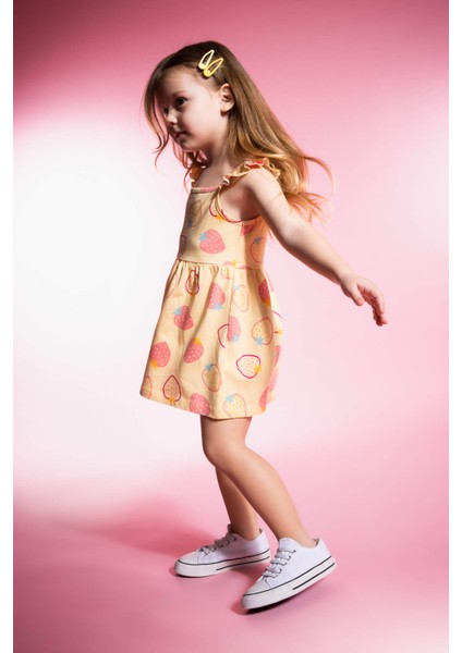 Kız Bebek Desenli Kolsuz Elbise C0078A524SM