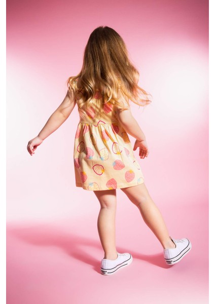 Kız Bebek Desenli Kolsuz Elbise C0078A524SM