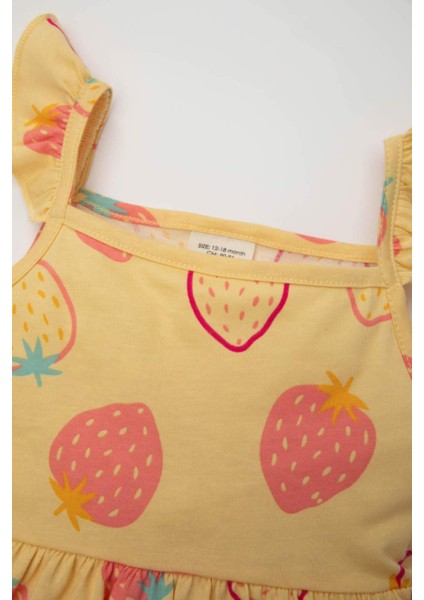 Kız Bebek Desenli Kolsuz Elbise C0078A524SM