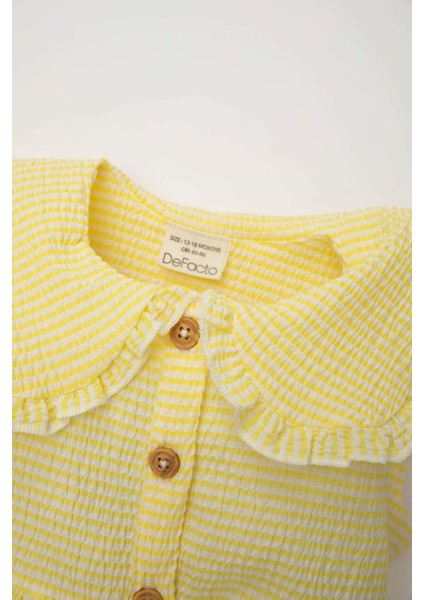 Kız Bebek Çizgili Kolsuz Poplin Elbise C7245A524SM