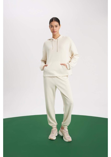 Fit Oversize Geniş Kalıp Premium Kapüşonlu Kanguru Cepli Sporcu Modal Sweatshirt