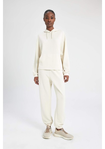 Fit Oversize Geniş Kalıp Premium Kapüşonlu Kanguru Cepli Sporcu Modal Sweatshirt
