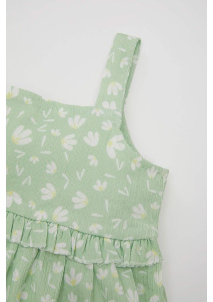 Kız Bebek Çiçekli Kolsuz Elbise C7167A524SM
