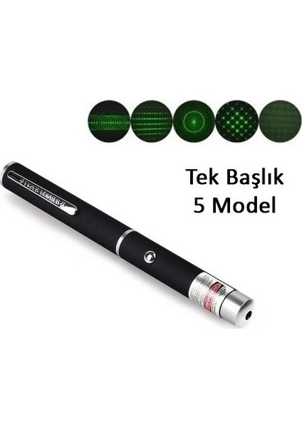 CLZ174 Yeşil Lazer Pointer 5000 Mw 15 Km Etkili (Tek Başlık 5 Model)