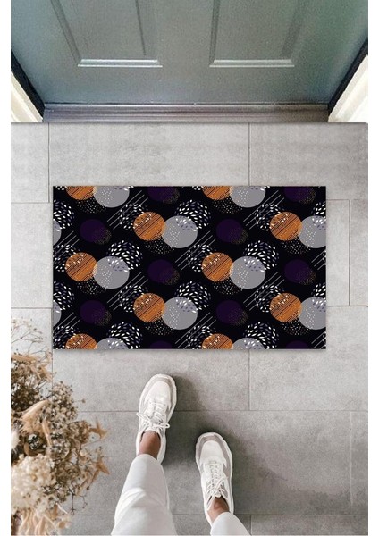 Mor Kapı Önü Paspası Daireler Desbdmrkt K-3238