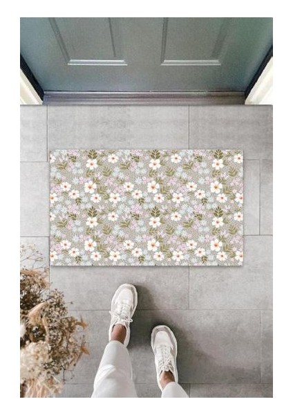 Dijital Papatya Çok Rbdmrktkli Kapı Paspası Dış Mekan Paspas K-3107