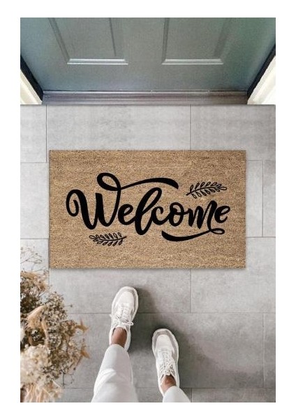 Siyah Kapı Önü Paspası Klı Welcome Desbdmrkt K-3303