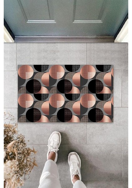 Dijital Baskı Pembe Daire Paspas K-3199