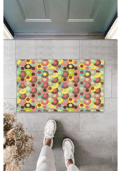 Dijital Baskı Çok Rbdmrktkli Daireler Paspas K-3073