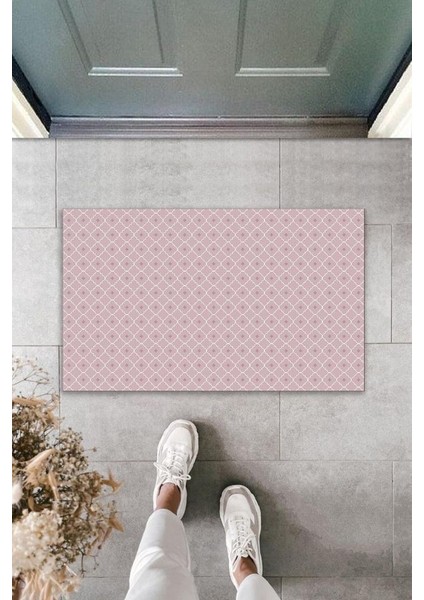 Dekoratif Dijital Baskı Lila Motif Dış Mekan Paspas K-2092