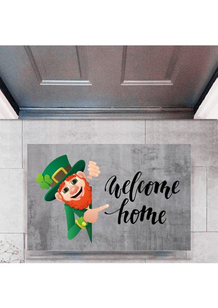 Kapı Önü Paspası Dekoratif Dijital Baskı Welcome Home P-2336