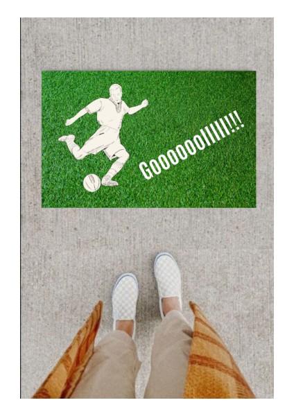 Kapı Önü Paspası Dekoratif Dijital Baskı Goooolllll P-2348