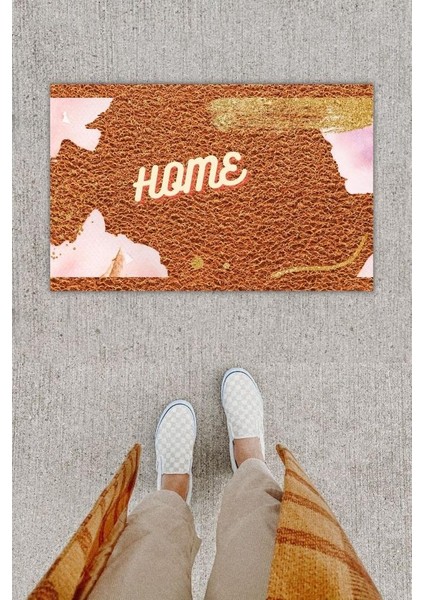 Dijital Baskı Dekoratif Home Kahverbdmrktgi Kapı Önü Paspası K-1235