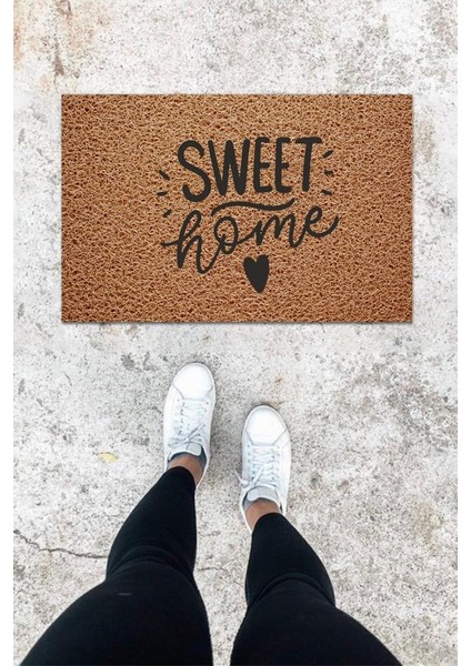 Dijital Baskı Açık Kahve Kıvırcık Desbdmrkt Kapı Önü Paspası K-1075