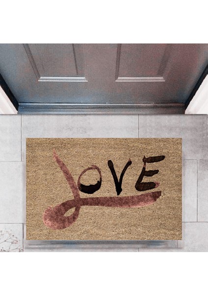 Kapı Önü Paspası Dekoratif Dijital Baskı Love P-2319