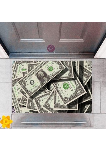 Kapı Önü Paspası Dekoratif Dijital Baskı Dolar P-2331