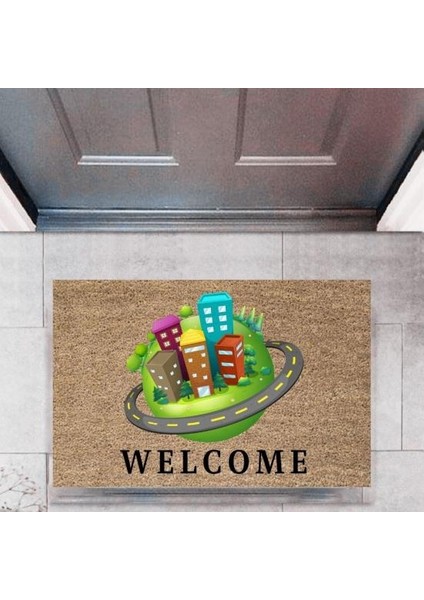 Kapı Önü Paspası Dekoratif Dijital Baskı ŞEHIRLERP-2730