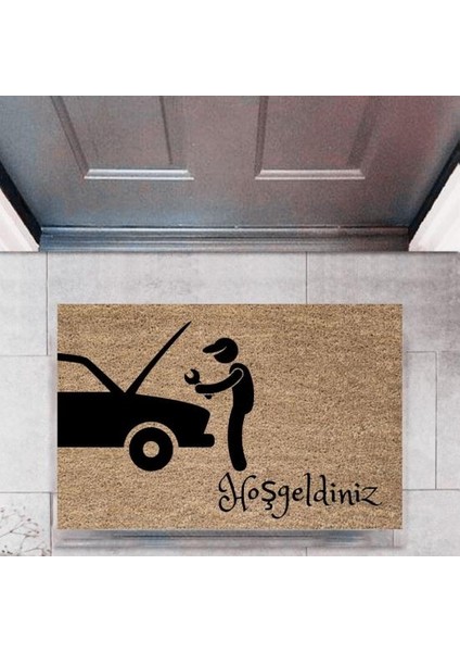 Kapı Önü Paspası Dekoratif Dijital Baskı Arabalar P-2680