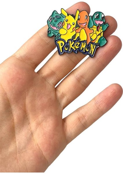 Pokemon Pikaçu Çizgi Film Figürlü Hediyelik Rozet