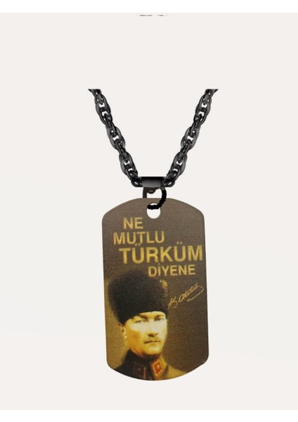 Ne Mutlu Türküm Diyene Atatürk Künye Kolye