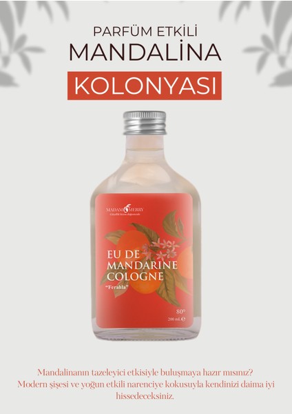 Doğal Mandalina Kolonyası 200 ml - Cam Şişe