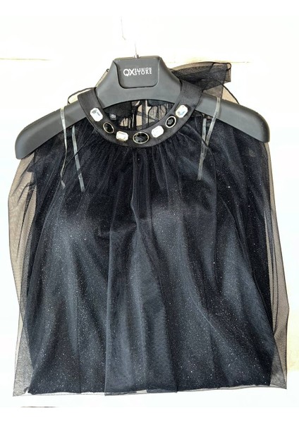 Kadın Siyah Elbise Tül Detaylı Şık Elbise modelleri