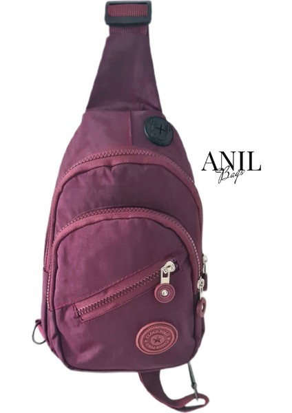 Anıl Bags Unisex Krinkıl Su Geçirmez Çanta, Çapraz Askılı Omuz ve Göğüs Çantası, Bodybag