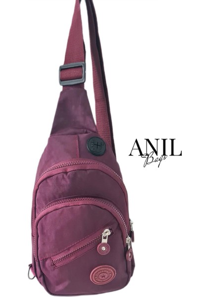 Anıl Bags Unisex Krinkıl Su Geçirmez Çanta, Çapraz Askılı Omuz ve Göğüs Çantası, Bodybag