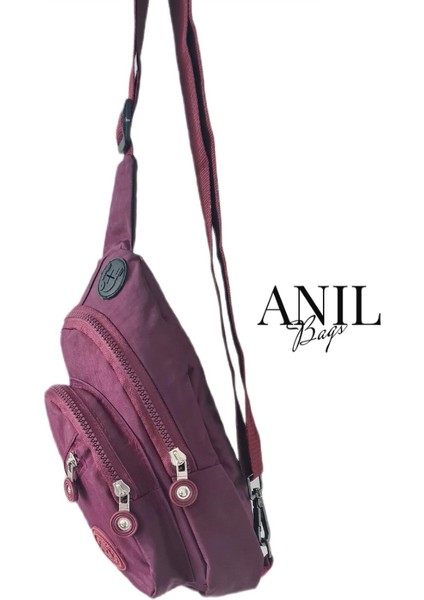 Anıl Bags Unisex Krinkıl Su Geçirmez Çanta, Çapraz Askılı Omuz ve Göğüs Çantası, Bodybag