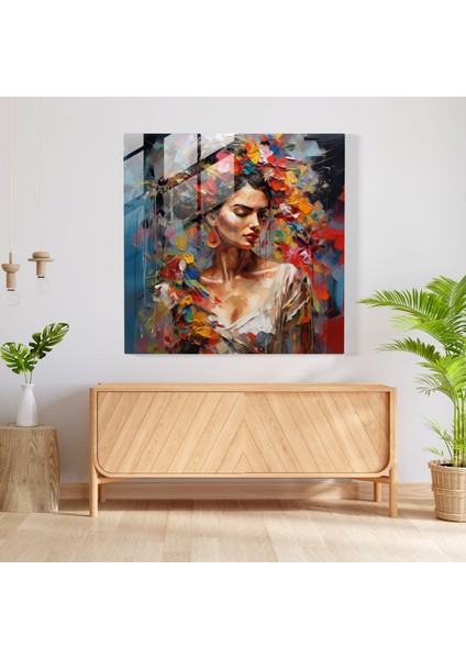 Frida Kahlo Cam Baskı - Frida Kahlo, Frida Kahlo, Duvar Süslemesi, Soyut Ekspresyonist Resim, 30X30