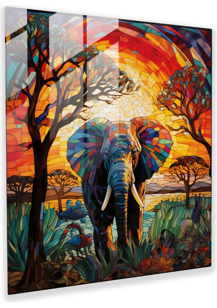 Wilderness Kaleydoskop Cam Baskı - Mozaik Vitray Duvar Sanatı Dekoru, 30X30
